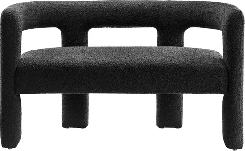 Vista 6 de Modway EEI-6477-BLK Kayla Boucle - Sofá biplaza tapizado, color negro