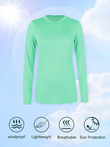 Vista 7 de Century Star UPF 50+ - Camiseta de natación de manga larga para mujer, protección solar UV, protección contra erupciones, entrenamiento, senderismo