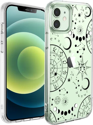 Vista 17 de Unov Funda para iPhone 12 Mini, transparente con diseño, ajuste delgado, buen agarre, funda para teléfono en relieve, cubierta protectora a prueba