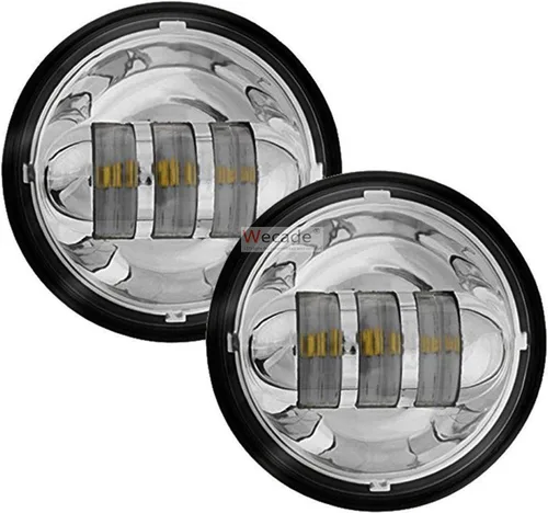 Vista 8 de Luz de cruce LED de 4-1/2- 4,5 pulgadas de motocicleta Daymaker para faros antiniebla de Harley Davidson, lámpara de luz antiniebla, proyector