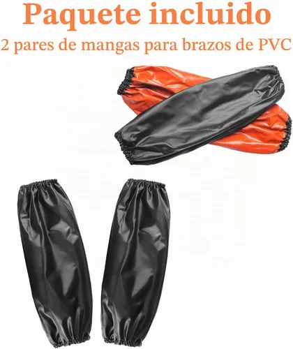 Vista 7 de Yzurbu 2 pares de fundas de PVC para brazos, protectores impermeables a prueba de aceite, fundas protectoras para brazos con puños elásticos
