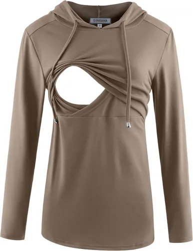 Vista 118 de GINKANA Sudadera con capucha para mujer, manga larga, lactancia materna, ropa casual