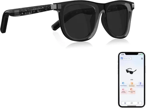 Vista 10 de Gafas Bluetooth con traducción AI, gafas inteligentes con audio Rosa-AI