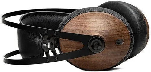 Vista 4 de Meze 99 Classics auriculares con cable de madera de respaldo cerrado sobre la oreja con micrófono (Nogal/Negro)