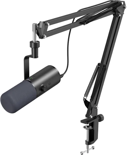 Vista 14 de TONOR Kit de micrófono dinámico para podcasts, interfaz de audio y micrófono XLR/USB para podcasting, grabación, micrófono de estudio cardioide XLR