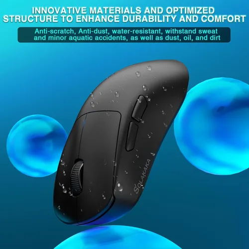 Vista 8 de SOLAKAKA SM850 - Ratón inalámbrico para juegos, 24000 DPI, mouse ligero de 1.97 oz, 6 botones programables, mouse ergonómico para computadora, tres