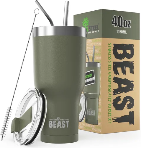 Vista 73 de Beast Vaso de 10 oz de Acero Inoxidable con Aislamiento al Vacío para Café y Hielo de Doble Pared Termo de Viaje (Blanco Ártico)