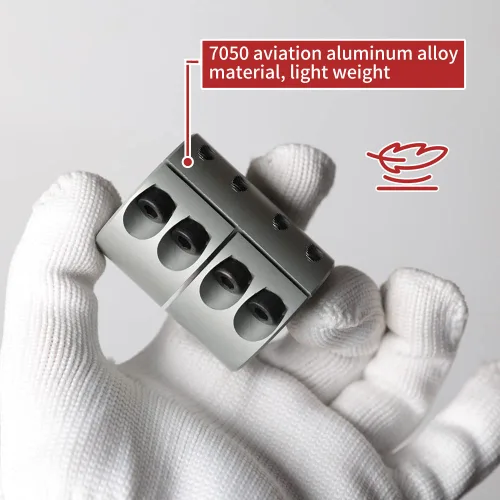 Vista 3 de Acoplamientos de abrazadera rígida de 8 mm a 10 mm, acoplamiento de eje de aluminio de 32 de diámetro y 45 de longitud, conector de acoplador de eje