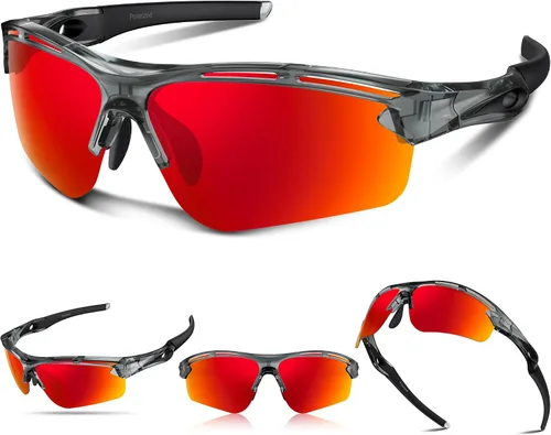 Vista 20 de Lentes de sol polarizados deportivos para hombres y mujeres, protección UV400 para correr, ciclismo, pesca, senderismo, TR90