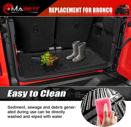 Vista 5 de Mabett - Forro de carga para accesorios Ford Bronco 2021-2026, solo 2 puertas Not for Bronco Sport or 4-Door, Raised-Lip Spill Containment