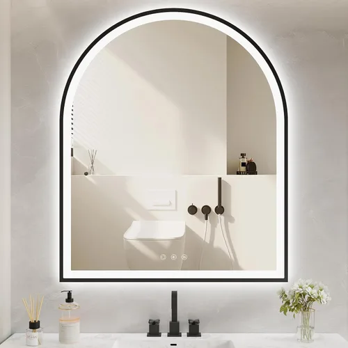 Vista 29 de Espejo de baño con iluminación LED arqueada de 24 x 30 pulgadas con luces