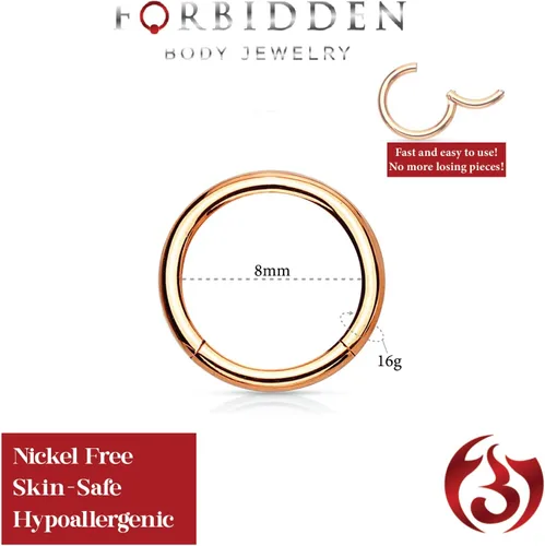 Vista 91 de Forbidden Body Jewelry - Piercing para la nariz de acero quirúrgico 316L con bisagra, 14G, 16G, 18G, diámetro de 15/64, 5/16, 25/64, 15/32 pulgadas