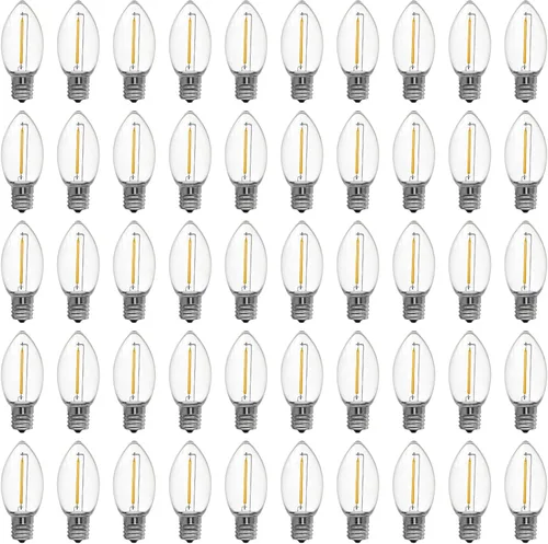 Vista 11 de Meconard Bombilla LED C9 de Repuesto para Luces Navideñas, Bombillas LED Irrompibles C9 para Cadenas de Luces Navideñas Exteriores, Base Intermedia