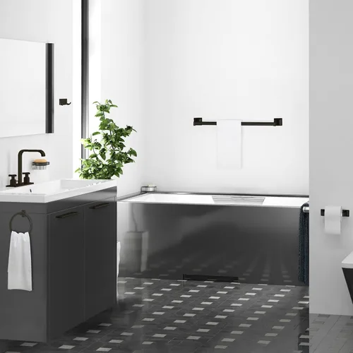 Vista 3 de Design House Millbridge - Juego de accesorios de baño, 4 piezas, color negro mate