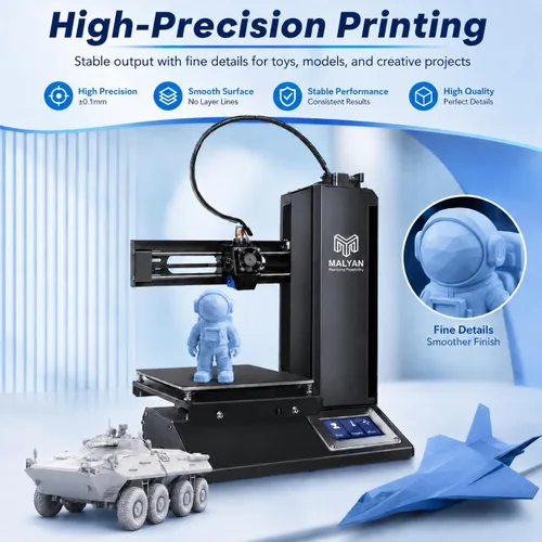 Vista 4 de MALYAN M320 Mini impresora 3D para niños y principiantes - Impresoras 3D FDM totalmente ensambladas con placa magnética flexible extraíble