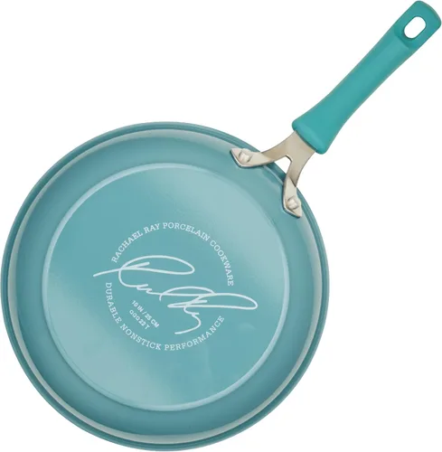 Vista 4 de Rachael Ray Cook + Create - Juego de utensilios de cocina antiadherentes de aluminio, 10 piezas, azul agave