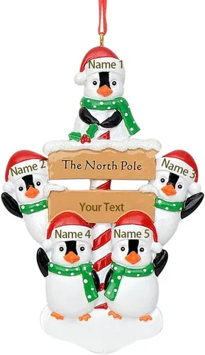 Vista 16 de JewelOra Adornos de Navidad, personalizados de 2 a 6 miembros de la familia, adorno personalizado para árbol de Navidad, decoraciones de vacaciones