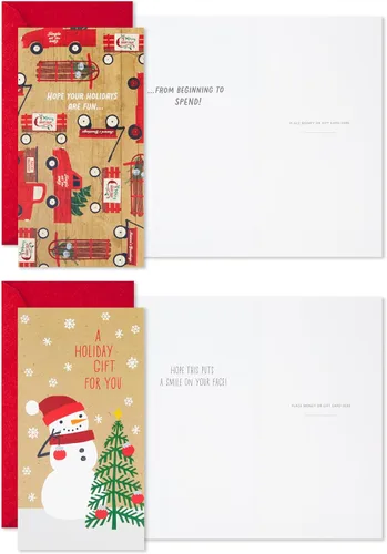 Vista 6 de Hallmark - Surtido de tarjeteros para tarjetas de regalo de Navidad o portamonedas, rústico (36 tarjetas con sobres)