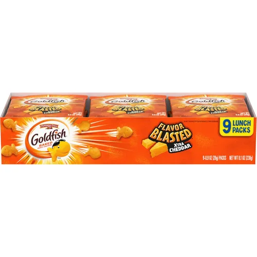 Vista 11 de Goldfish Colors Cheddar Crackers, paquete de aperitivos, 0.9 onzas, bandeja de paquete múltiple de 9 CT