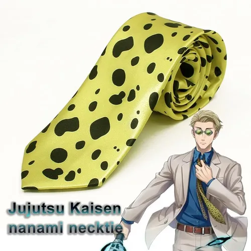 Vista 9 de Kento Nanami Cosplay Tie Anime Jujutsu Kaisen Cosplay Leopard Print Tie Con Gafas