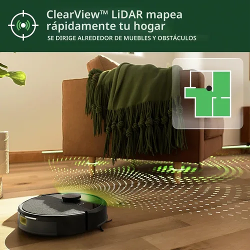 Vista 5 de iRobot Roomba Robot Aspiradora de 105 Vac - Fácil de usar, succión intensa de elevación de potencia, navegación LiDAR, limpieza multisuperficie
