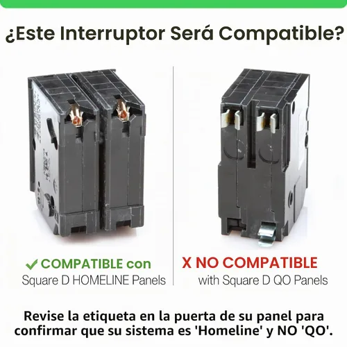 Vista 4 de Kit de disyuntor de doble polo cuadrado D HOM250 de 50