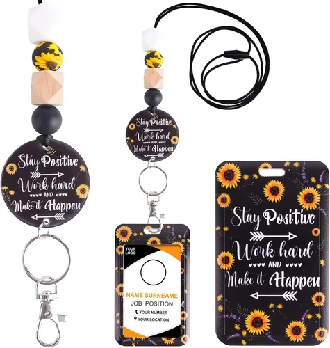 Vista 7 de Cordones para Profesores para Tarjetas de Identificación - Llavero Bohemio de Silicona con Cuentas Separables, Accesorios para Mujeres, Lindo