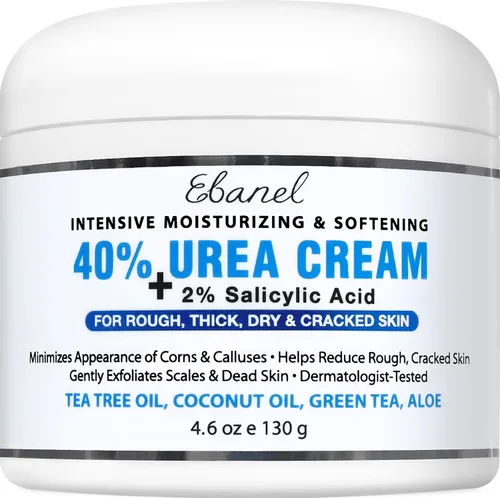 Vista 11 de Ebanel Crema de urea 40% más ácido salicílico, paquete de 3 unidades de crema para pies secos agrietados para pies agrietados, talones, rodillas