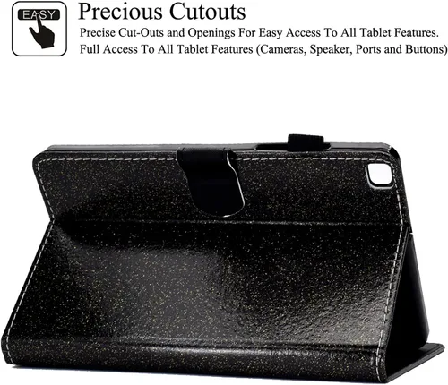 Vista 4 de REASUN Funda para Galaxy Tab A7 Lite de 8.7 pulgadas, piel sintética de alta calidad con ranuras para tarjetas, funda con soporte multiángulo