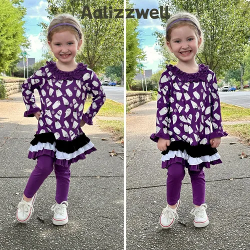 Vista 3 de Aalizzwell Traje de Halloween con volantes para niñas pequeñas 2-5T