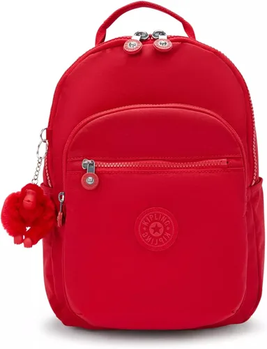 Vista 49 de Kipling Mochila pequeña Seoul para mujer, duradera, correas acolchadas para el hombro con funda para tableta, bolsa, Firma Emb, Mochila para tableta