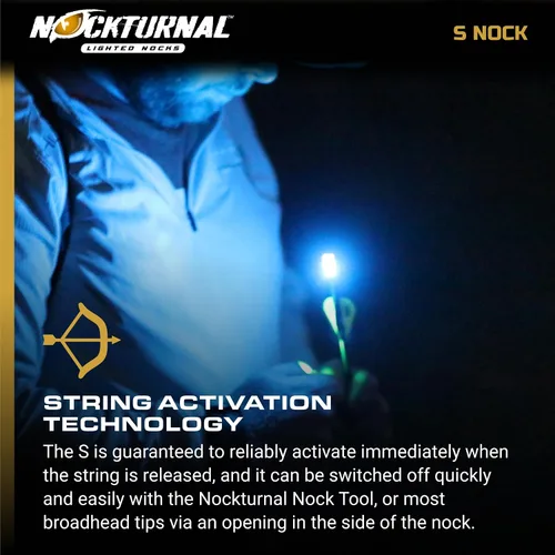 Vista 3 de Nockturnal NT-202 -S - Nock iluminado para flechas con diámetro interior de .244 pulgadas, incluyendo tecnología de carbono, victoria, impacto