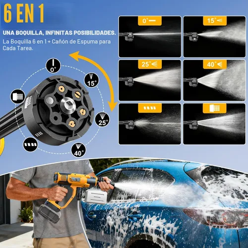 Vista 6 de DIYtoolifz Herramienta de limpieza compatible con batería DeWalt de 20 V, 2.2 libras, con manguera de 16.4 pies y boquilla 6 en 1 + accesorio
