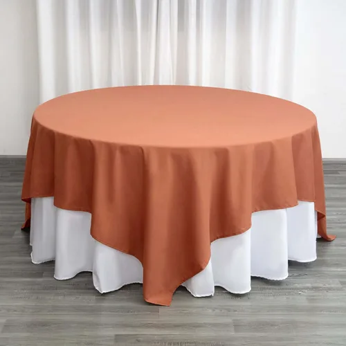 Vista 216 de Efavormart - Mantel cuadrado de lino de poliéster sin costuras, 54 x 54 pulgadas, color beige, para banquetes de boda, fiesta, restaurante