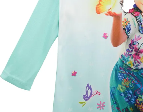 Vista 4 de Disney Camisón de personaje para niñas, manga larga menta, 10 EE. UU, Verde