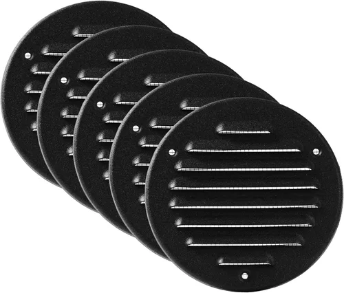 Vista 14 de Vent Systems - Cubierta de rejilla de ventilación de aire de alero rectangular de metal negro de 3 x 10 pulgadas (interior), deflector