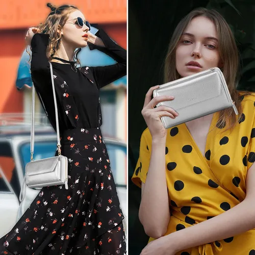 Vista 2 de nuoku Carteras para mujeres con ranuras para tarjetas de crédito con bloqueo RFID de gran capacidad
