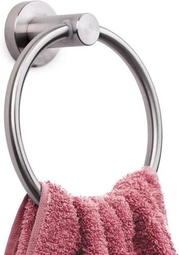 Vista 12 de Marmolux Acc - Toallero con forma de anilla cepillado dorado - Moderno soporte para toallas de mano - Barra de toallas de baño de acero inoxidable