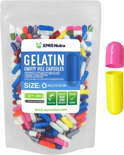 Vista 37 de XPRS Nutra Size 0 Empty Capsules - 100 Count Empty Gelatin Capsules - Pills DIY Capsule Filling - Pure Bovine Pill Gel Caps for Do-It-Yourself