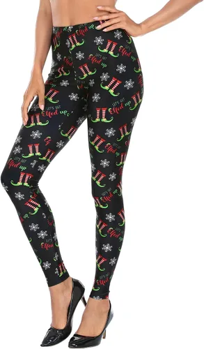 Vista 17 de HDE Leggings de entrenamiento de diseño moderno - Divertidos patrones estampados gráficos a la moda A. Rayas del arco iris