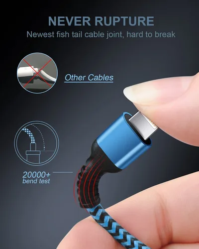 Vista 4 de Cable USB C a Lightning 4Pack/0,9 m, Certificado Apple Powerline C-Type Cargador de Carga Rápida Original Cable Lightning para iPhone 14 13 13 Pro