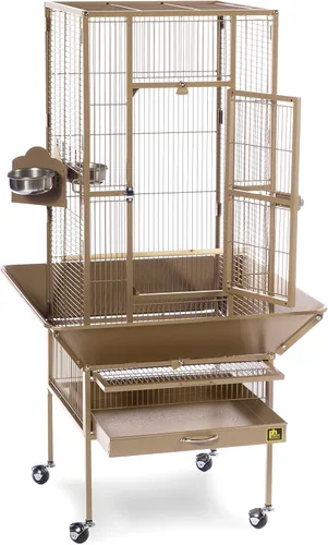 Vista 2 de Prevue Pet Products Park Plaza - Jaula para pájaros con doble cerradura, S Marrón (Coco Brown)