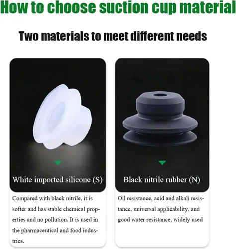 Vista 4 de SSIMOO Ventosas de silicona Ventosas de vacío Accesorios robóticos de mano Accesorios neumáticos industriales Boquillas de succión potentes PB Blanco
