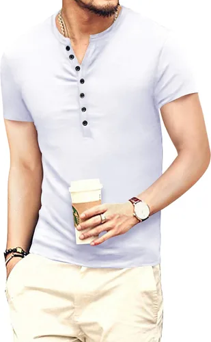 Vista 2 de YTD - Camiseta de manga larga para hombre, estilo informal, corte ajustado