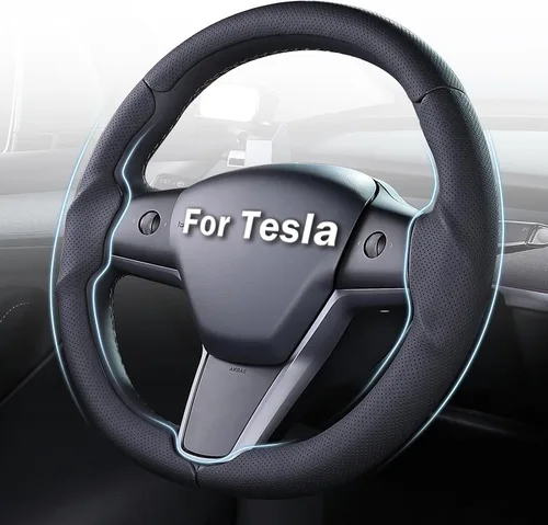 Vista 16 de Funda para volante para Tesla Model 3 (2017-2023) / Modelo Y (2020-2024), antideslizante, agarre cómodo, transpirable, accesorios personalizados