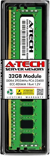 Vista 41 de A-Tech 4GB DDR4 2133MHz PC4-17000 ECC RDIMM 1Rx8 Single Rank 1.2V ECC Registered DIMM de 288 pines Módulo de actualización de memoria RAM