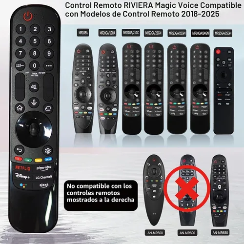 Vista 2 de RIVIERA Magic Remote para LG Smart ThinQ OLED Nanocell WebOS UHD TV con función de voz y puntero compatible con MR22/21/20GA MR18BA MR23/24/25GN