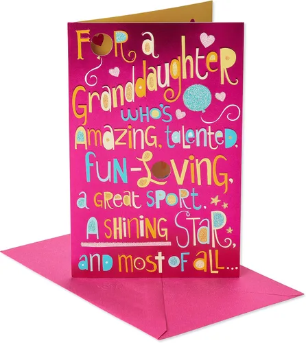 Vista 7 de American Greetings - Tarjeta de cumpleaños para nieta (All About You)