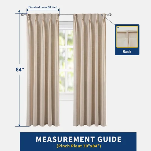 Vista 8 de DriftAway Cortinas plisadas de lino semitransparentes con textura de casa de campo sólidas y rústicas modernas para sala de estar y dormitorio, 2