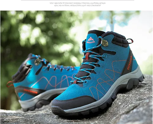 Vista 7 de Eribby Men's Hiking Shoes Waterproof Anti Slip Hiking Boots Outdoor Lightweight Trekking Sneakers